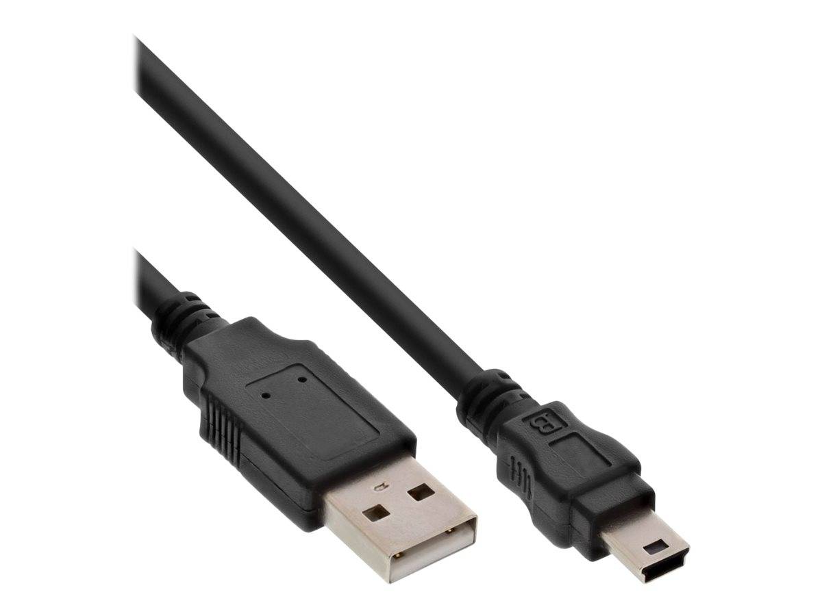 INLINE - USB 2.0 Mini-Kabel - USB A ST an Mini-B ST (5pol.) - schwarz - 0,3m