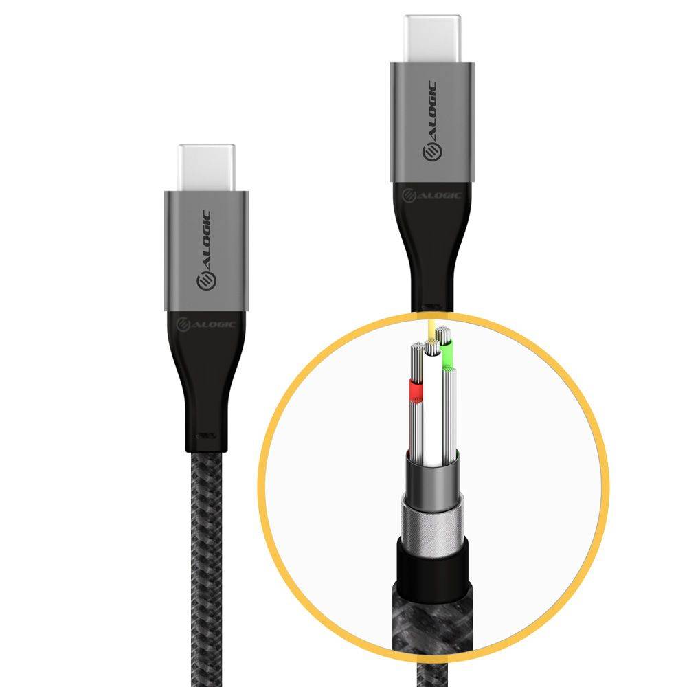 ALOGIC ULCC2030-SGR, 0,3 m, USB C, USB C, USB 2.0, 480 Mbit/s, Grau