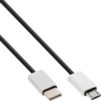 INLINE - USB 2.0 Kabel - USB-C ST an Micro-B ST - schwarz/Alu - flexibel - 1,5m