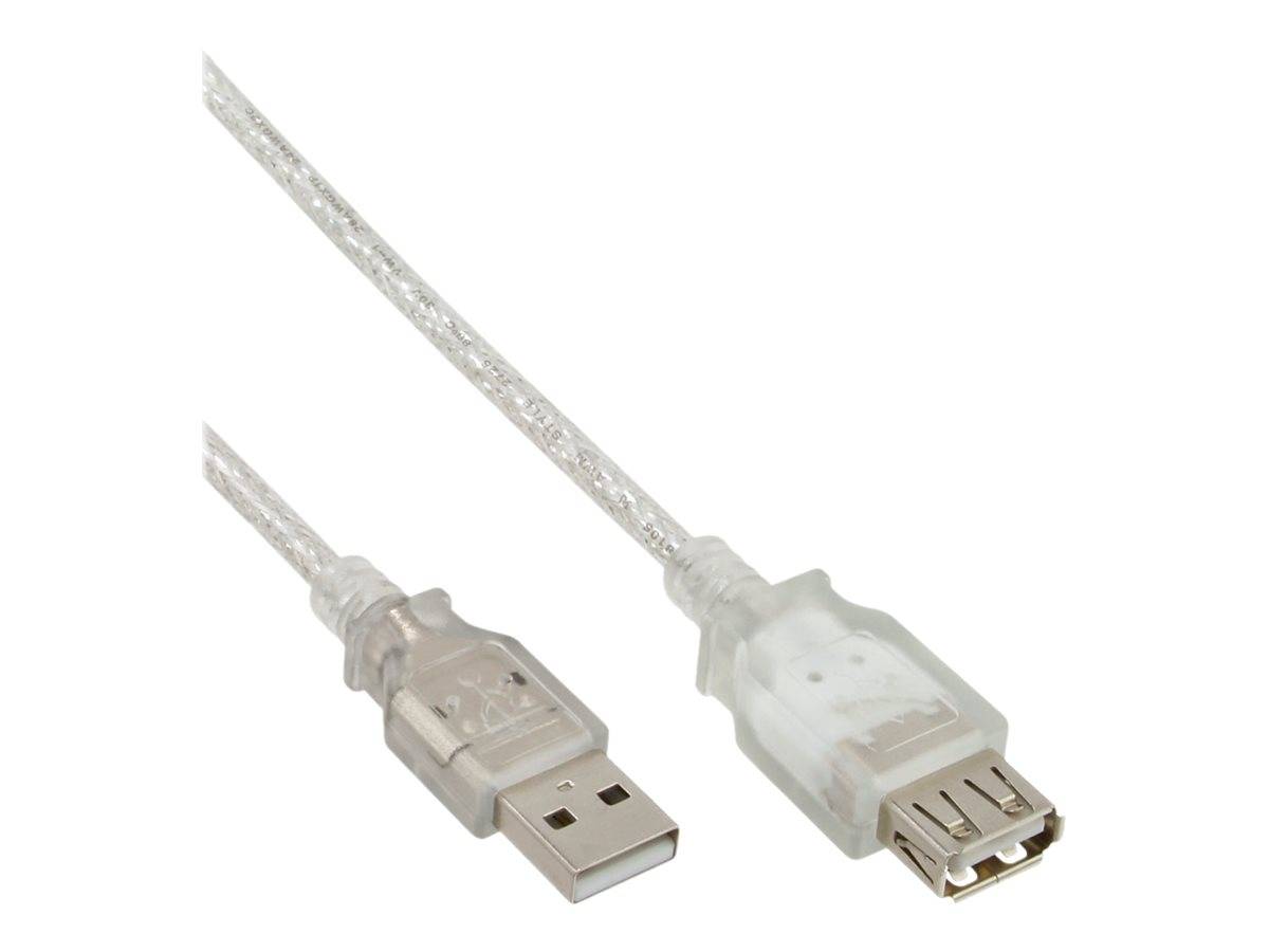 INLINE - USB 2.0 Verlängerung - St/Bu - Typ A - transparent - 0,5m