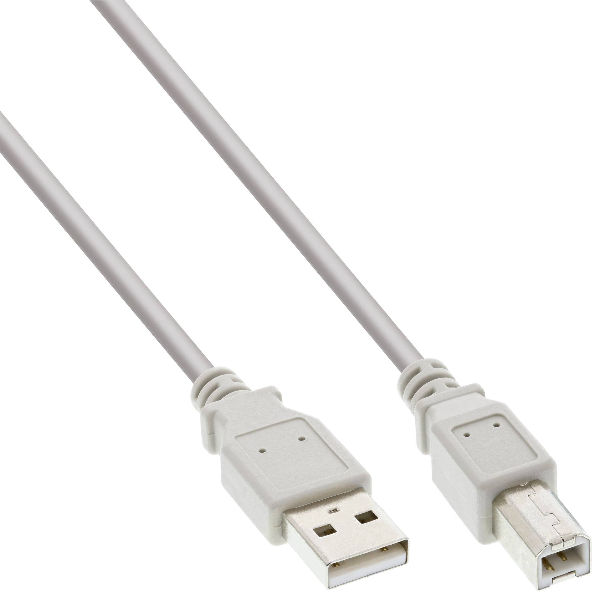 INLINE - USB 2.0 Kabel - A an B - beige - 1m