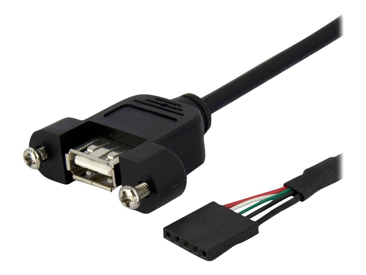 StarTech.com 30cm USB 2.0 Blendenmontage Kabel - USA A auf 5 pin Mainboard Pfostenstecker Buchse - Bu/Bu - USB-Kabel int