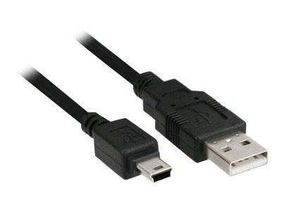 INLINE - USB 2.0 Mini-Kabel - USB A ST an Mini-B ST (5pol.) - schwarz - 3m