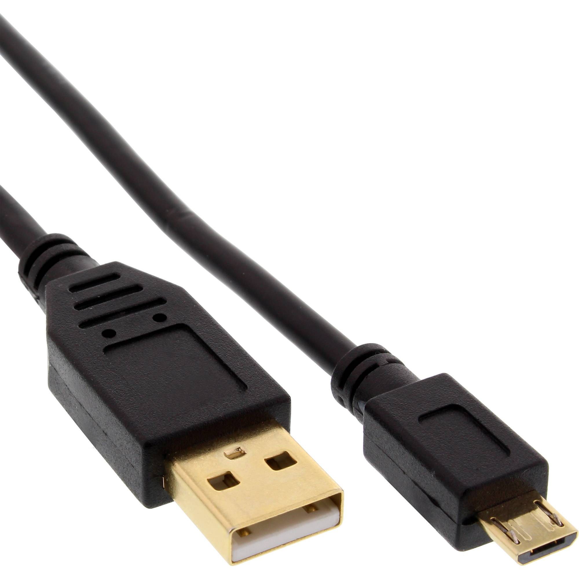 INLINE - Micro-USB 2.0 Kabel - USB-A ST an Micro-B ST - vergoldete Kontakte - 1m