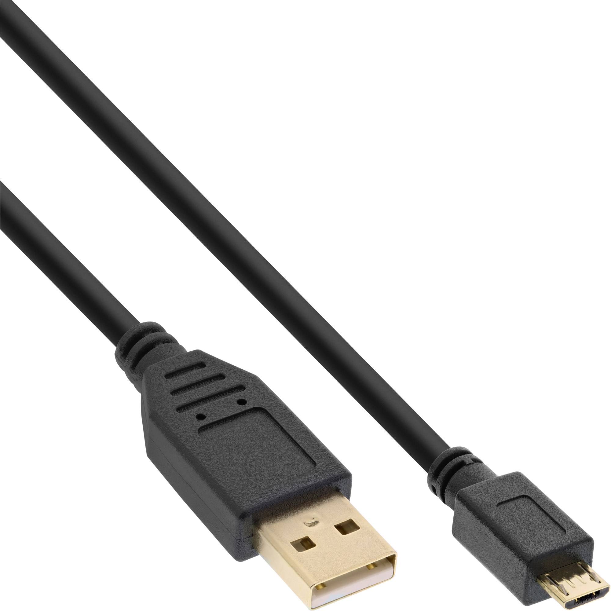 INLINE - Micro-USB 2.0 Kabel - USB-A ST an Micro-B ST - vergoldete Kontakte - 1m