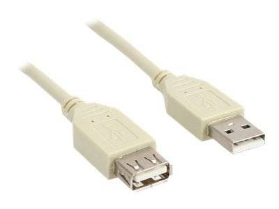 INLINE - USB 2.0 Verlängerung - Stecker / Buchse - Typ A - beige - 0,3m