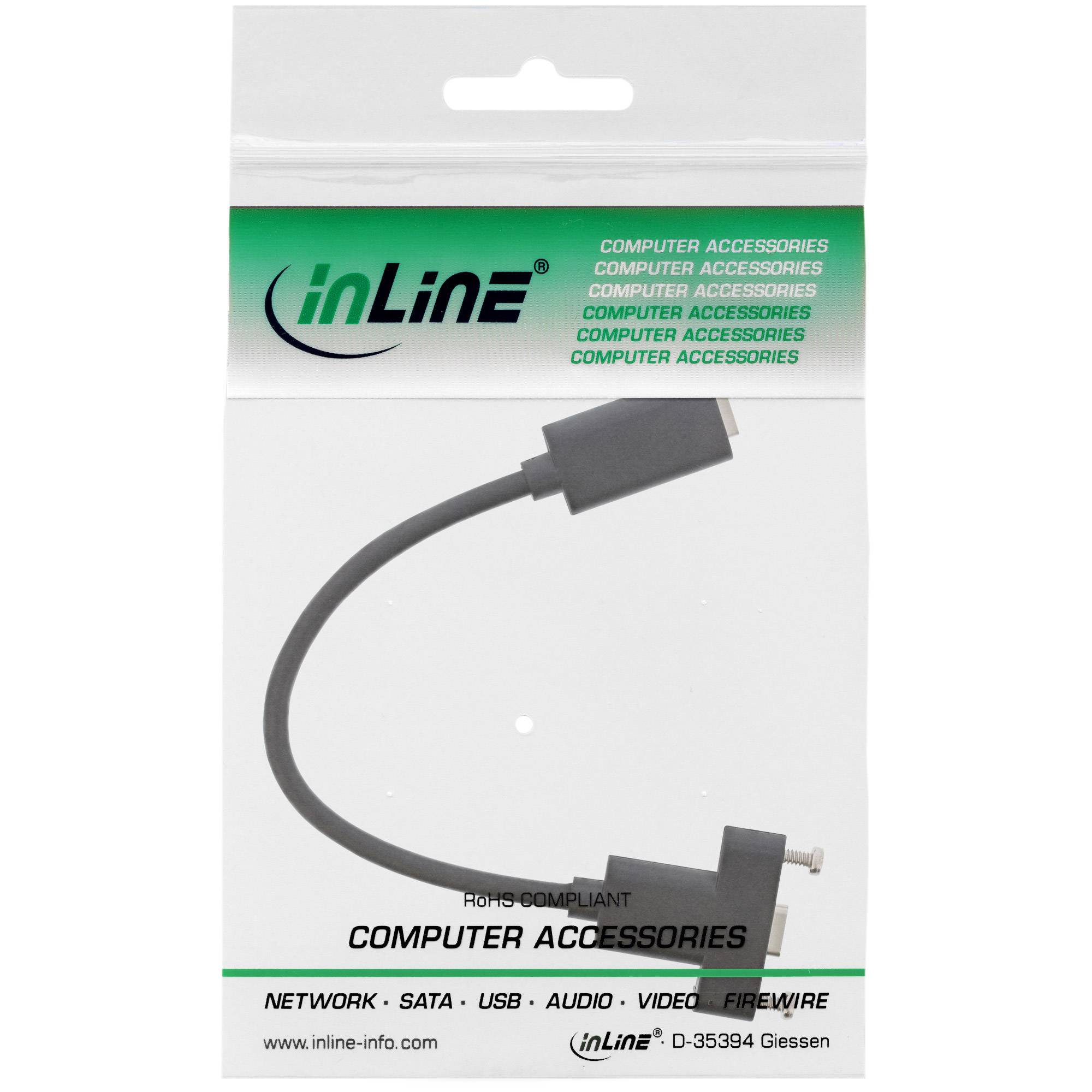 INLINE - USB 3.2 Gen.2 Adapterkabel - Buchse C auf Einbaubuchse C - 0,20m