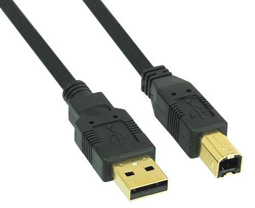 INLINE - USB 2.0 Kabel - A an B - schwarz - Kontakte gold - 1m