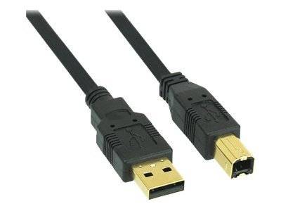 INLINE - USB 2.0 Kabel - A an B - schwarz - Kontakte gold - 3m