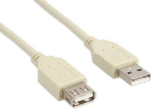 INLINE - USB 2.0 Verlängerung - Stecker / Buchse - Typ A - beige/grau - 3m - bulk