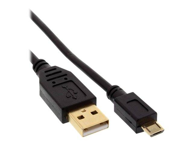 INLINE - Micro-USB 2.0 Kabel - USB-A ST an Micro-B ST - vergoldete Kontakte - 1,5m