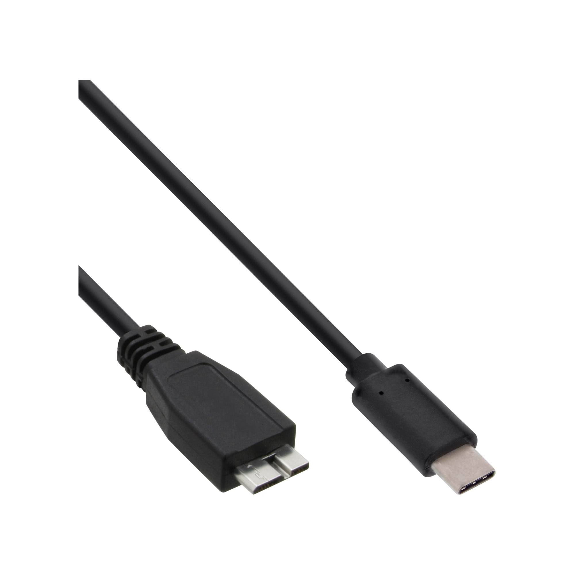 INLINE - USB 3.2 Gen.1x2 Kabel - USB-C Stecker an Micro-B Stecker - schwarz - 2m