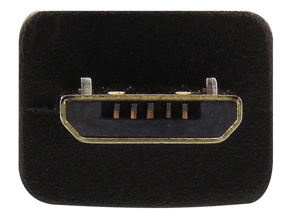 INLINE - Micro-USB Verl. - USB 2.0 Micro-B ST/BU - schwarz - vergoldete Kont. - 1,5m