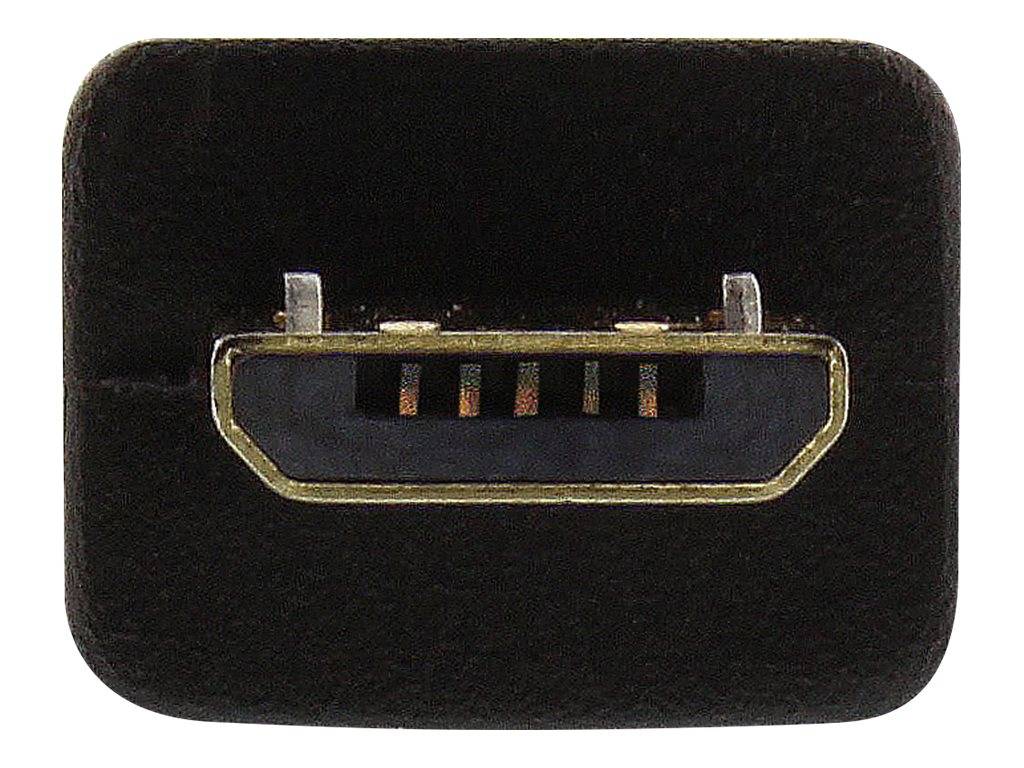 INLINE - Micro-USB Verl. - USB 2.0 Micro-B ST/BU - schwarz - vergoldete Kont. - 2m