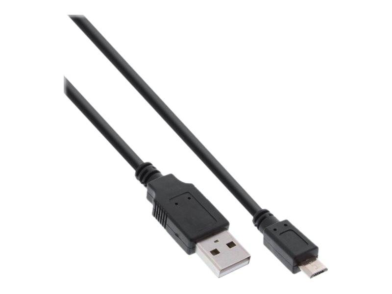INLINE - Micro-USB 2.0 Kabel - Schnellladekab. - USB-A ST/Micro-B ST - schwarz - 0,3m