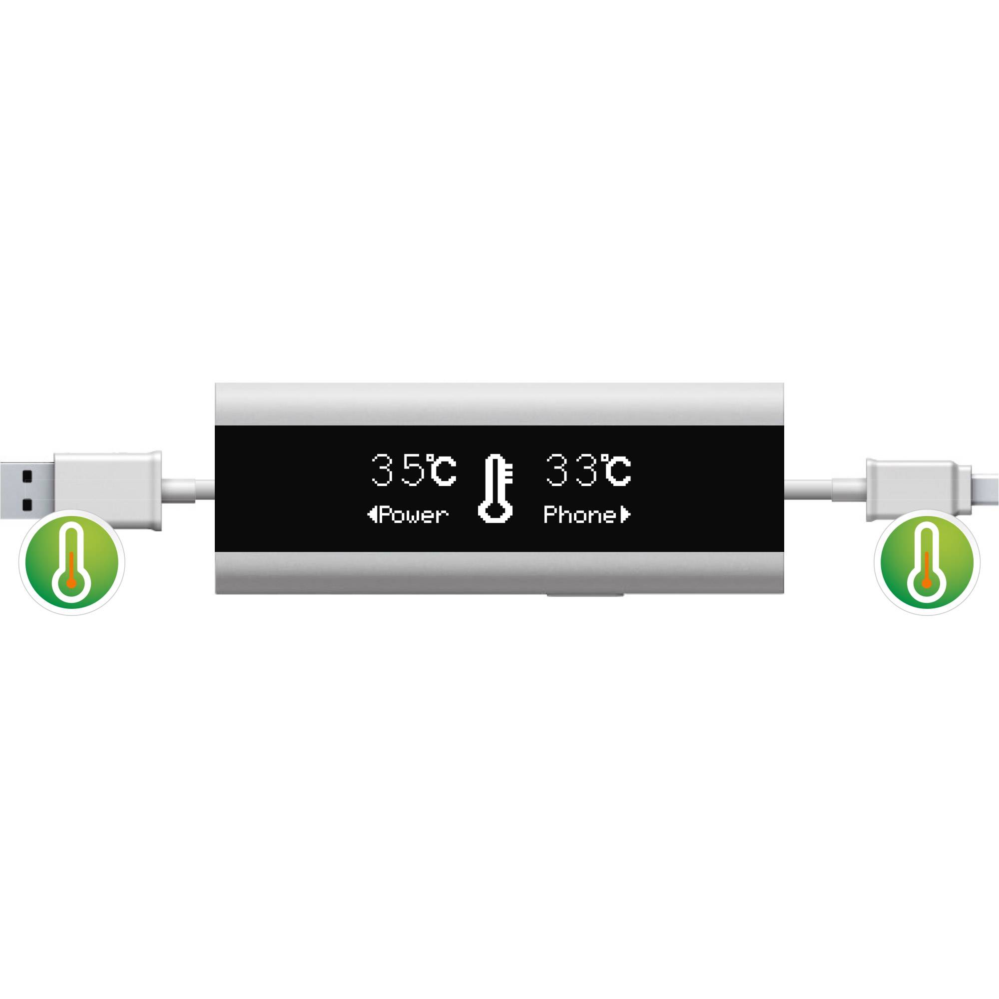 INLINE - USB Smart Control - Multimeter - Ladeüberwachung - USB A zu Micro-B Kabel