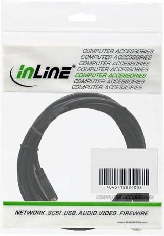 INLINE - USB 2.0 Verlängerung - Stecker / Buchse - Typ A - schwarz - 3m