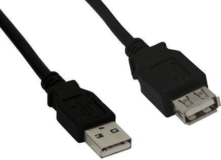 INLINE - USB 2.0 Verlängerung - Stecker / Buchse - Typ A - schwarz - 3m