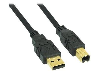 INLINE - USB 2.0 Kabel - A an B - schwarz - Kontakte gold - 1m