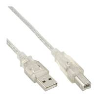 INLINE - USB 2.0 Kabel - A an B - transparent - 3m