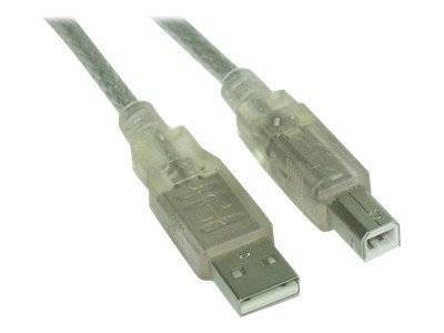 INLINE - USB 2.0 Kabel - A an B - transparent - 7m