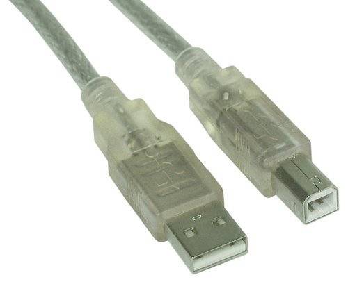 INLINE - USB 2.0 Kabel - A an B - transparent - 3m