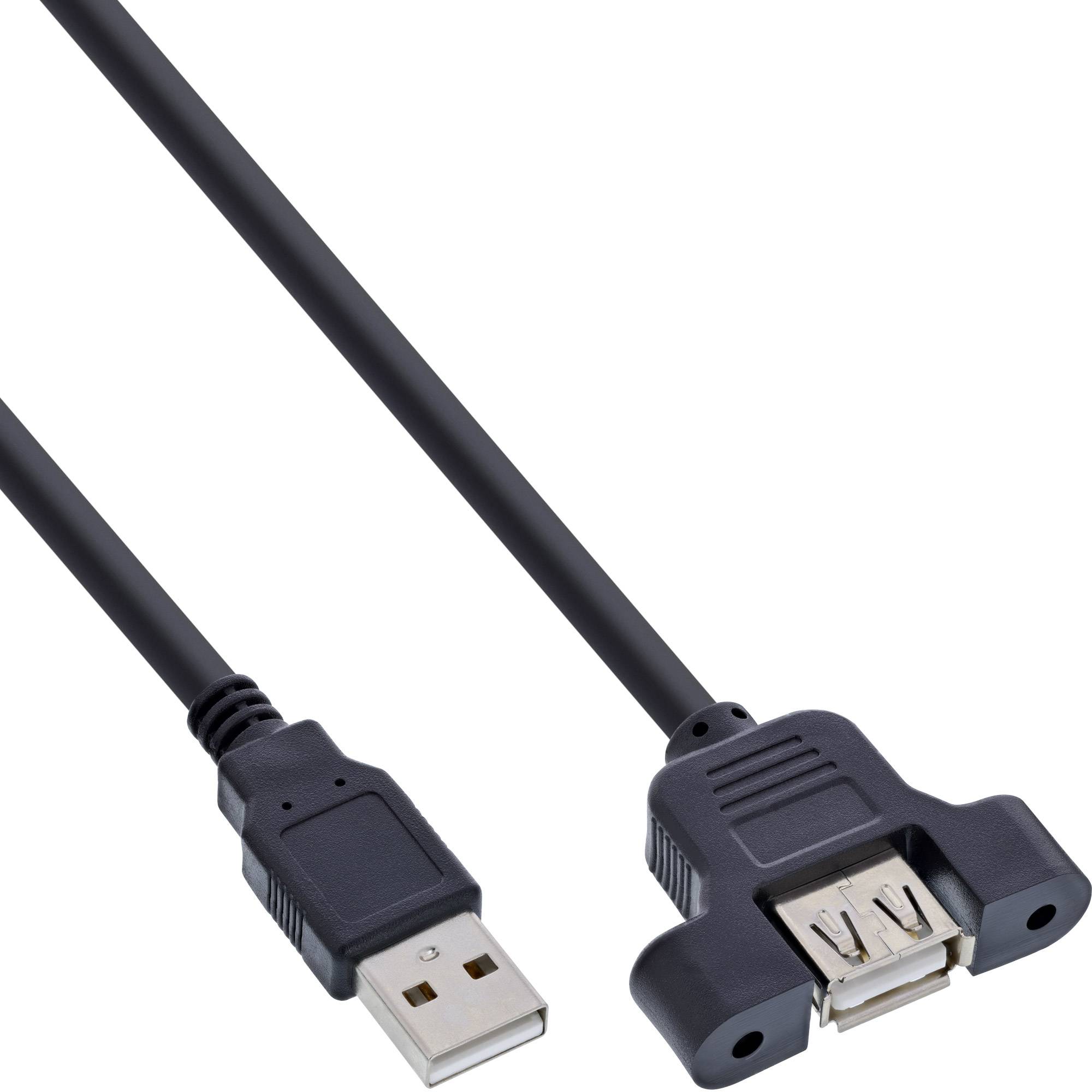 INLINE - USB 2.0 Anschlusskabel - Stecker A auf Einbaubuchse A - 0,6m