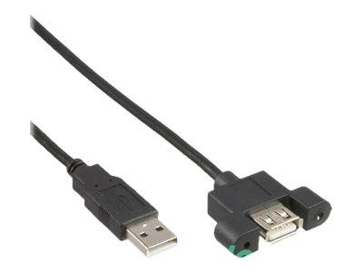 INLINE - USB 2.0 Anschlusskabel - Stecker A auf Einbaubuchse A - 0,6m