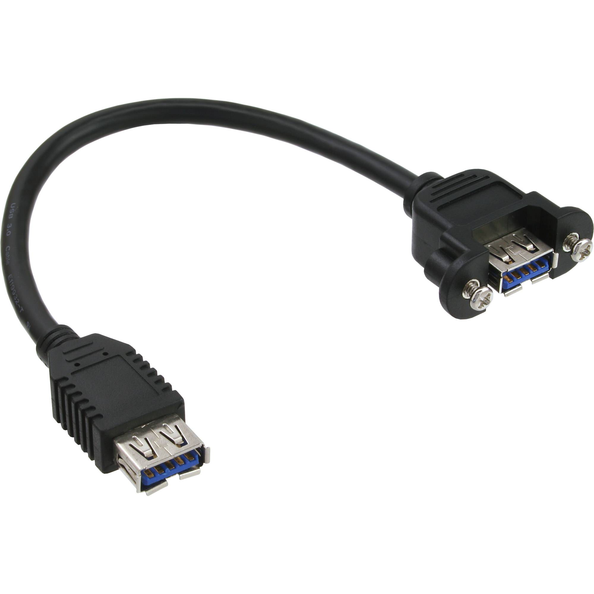 INLINE - USB 3.0 Adapterkabel - Buchse A auf Einbaubuchse A - 0,20m