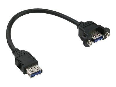 INLINE - USB 3.0 Adapterkabel - Buchse A auf Einbaubuchse A - 0,20m