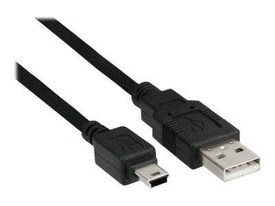 INLINE - USB 2.0 Mini-Kabel - USB A ST an Mini-B ST (5pol.) - schwarz - 0,5m