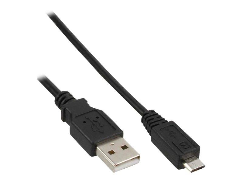 INLINE - Micro-USB 2.0 Kabel - USB-A Stecker an Micro-B Stecker - schwarz - 5m