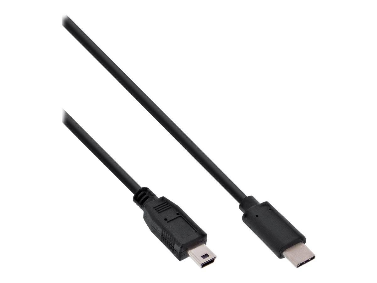 INLINE - USB 2.0 Kabel - USB-C Stecker an Mini-B Stecker - schwarz - 1,5m