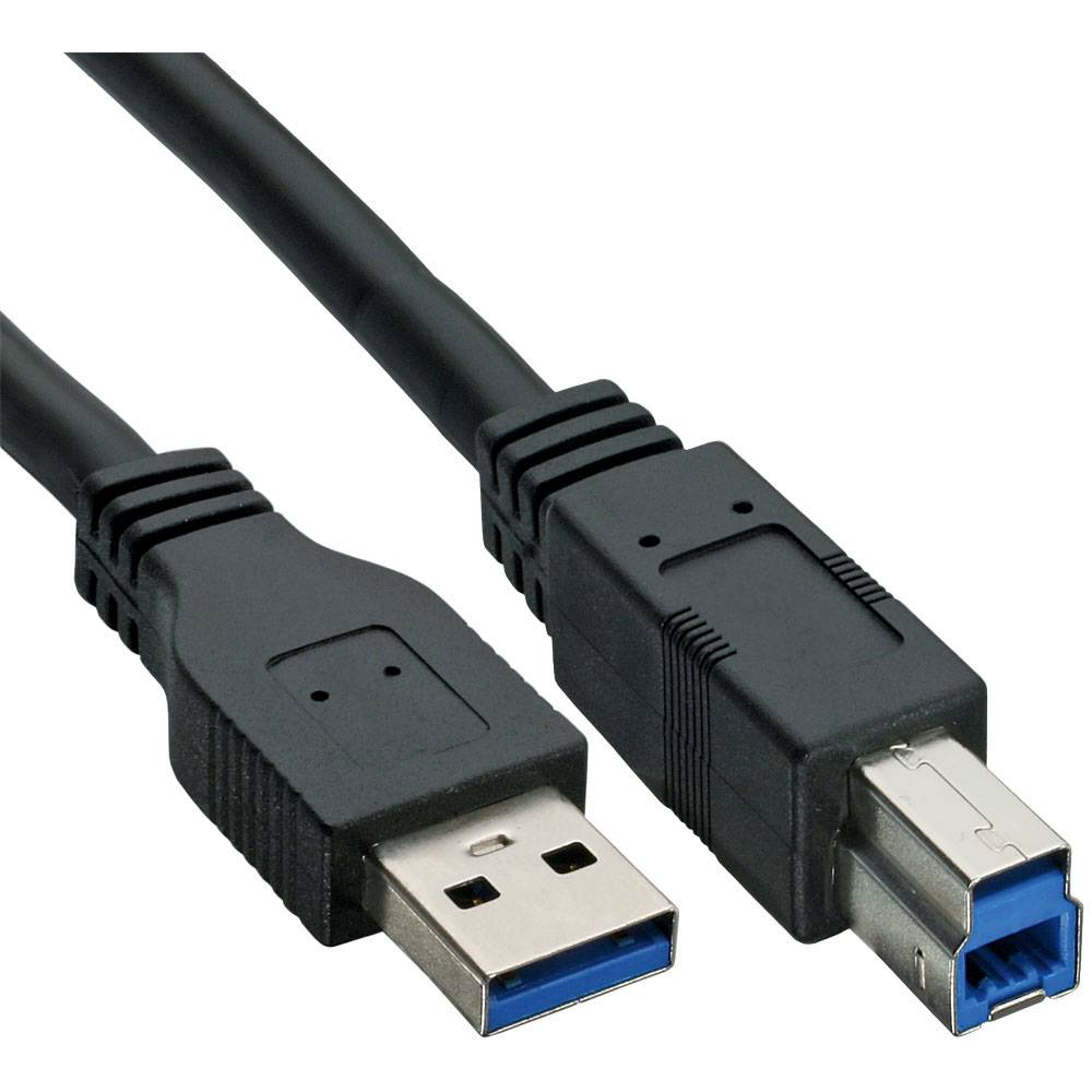 INLINE - USB 3.2 Gen.1 Kabel - A an B - schwarz - 0,3m