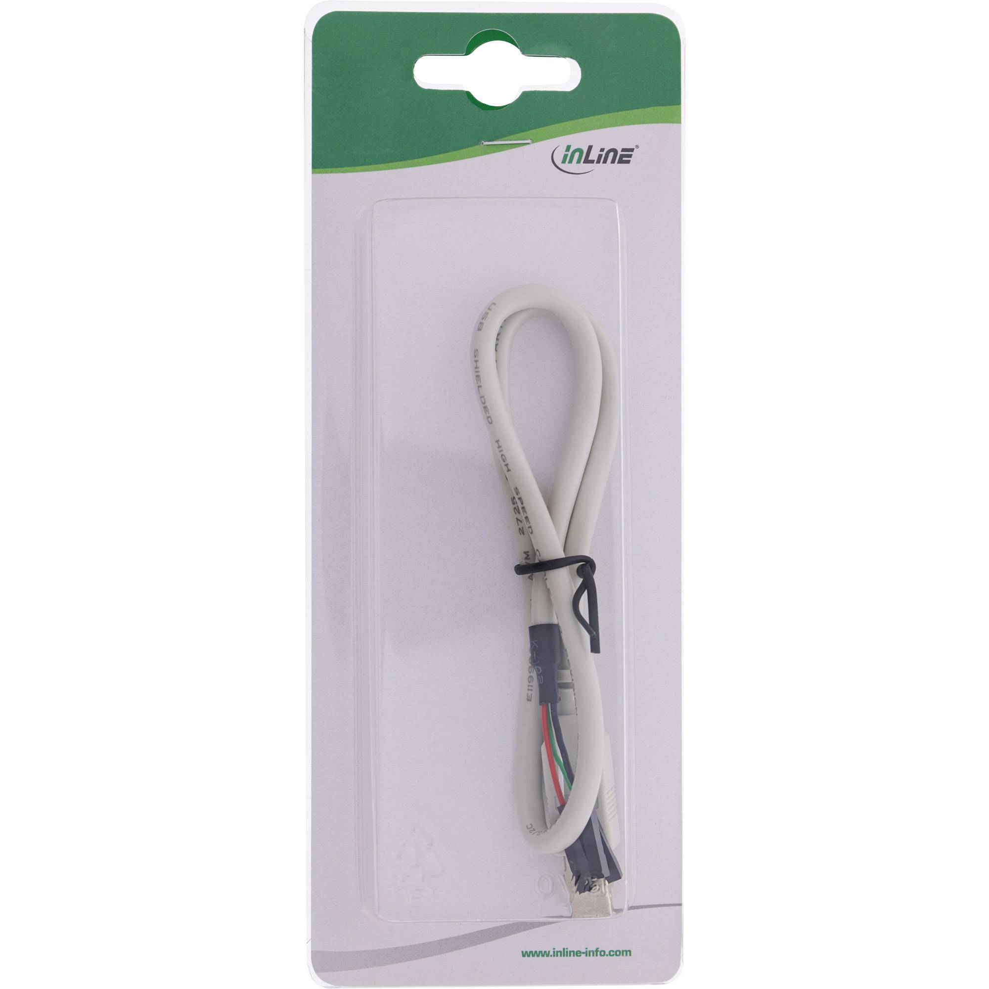 INLINE - USB 2.0 Anschlusskabel - Stecker B auf Pfostenanschluss - 0,40m