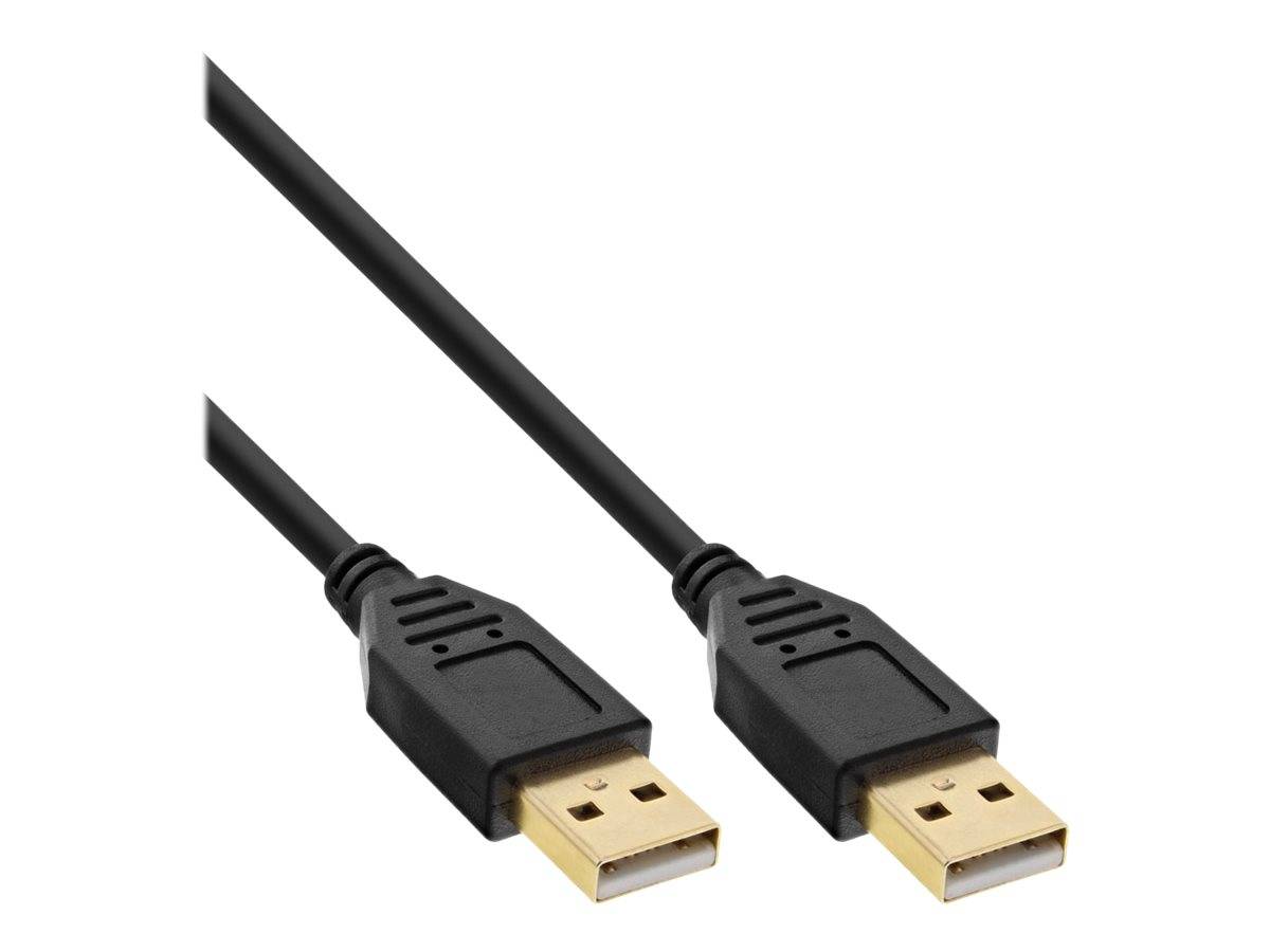 INLINE - USB 2.0 Kabel - A an A - schwarz - Kontakte gold - 1m