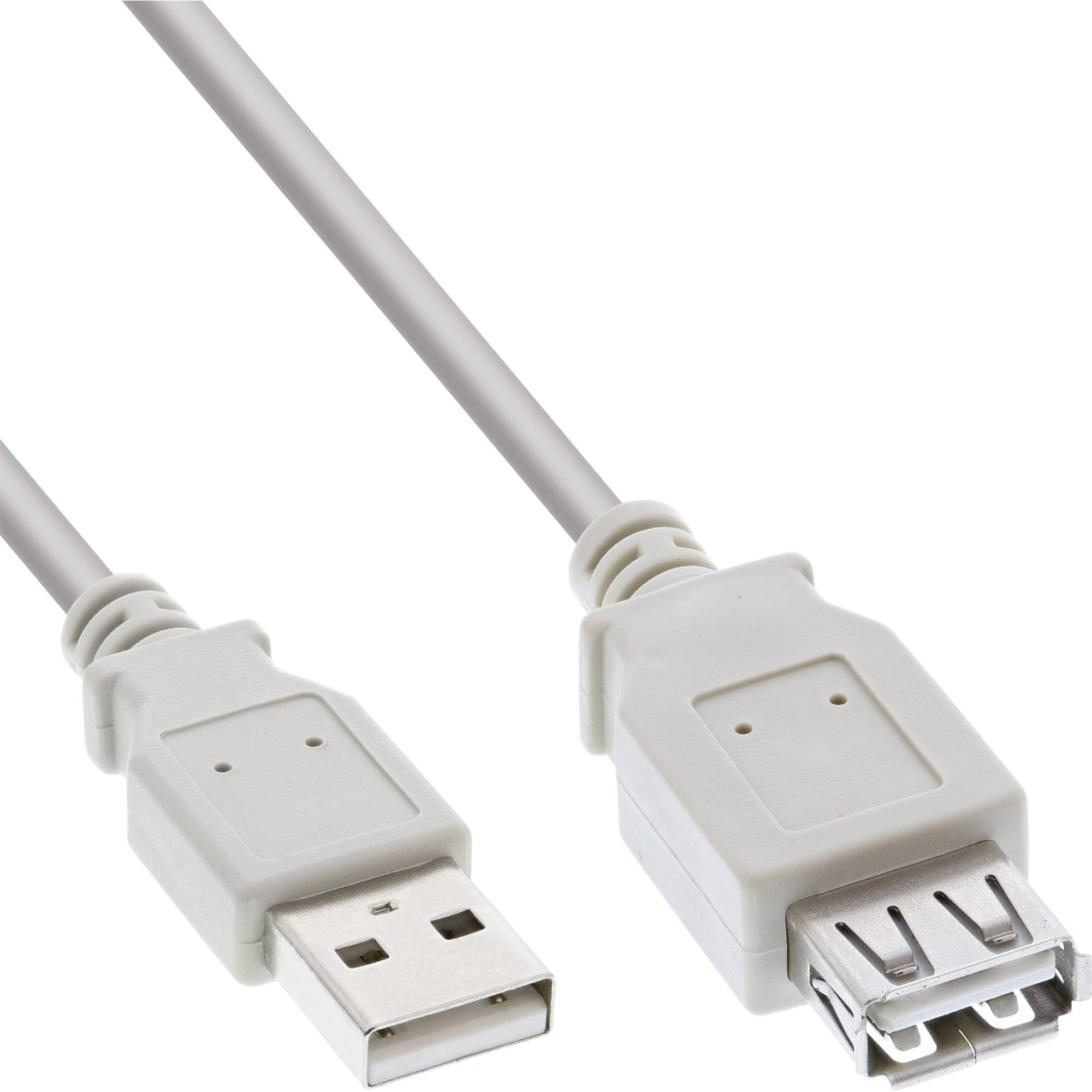 INLINE - USB 2.0 Verlängerung - Stecker / Buchse - Typ A - beige - 1,8m - bulk