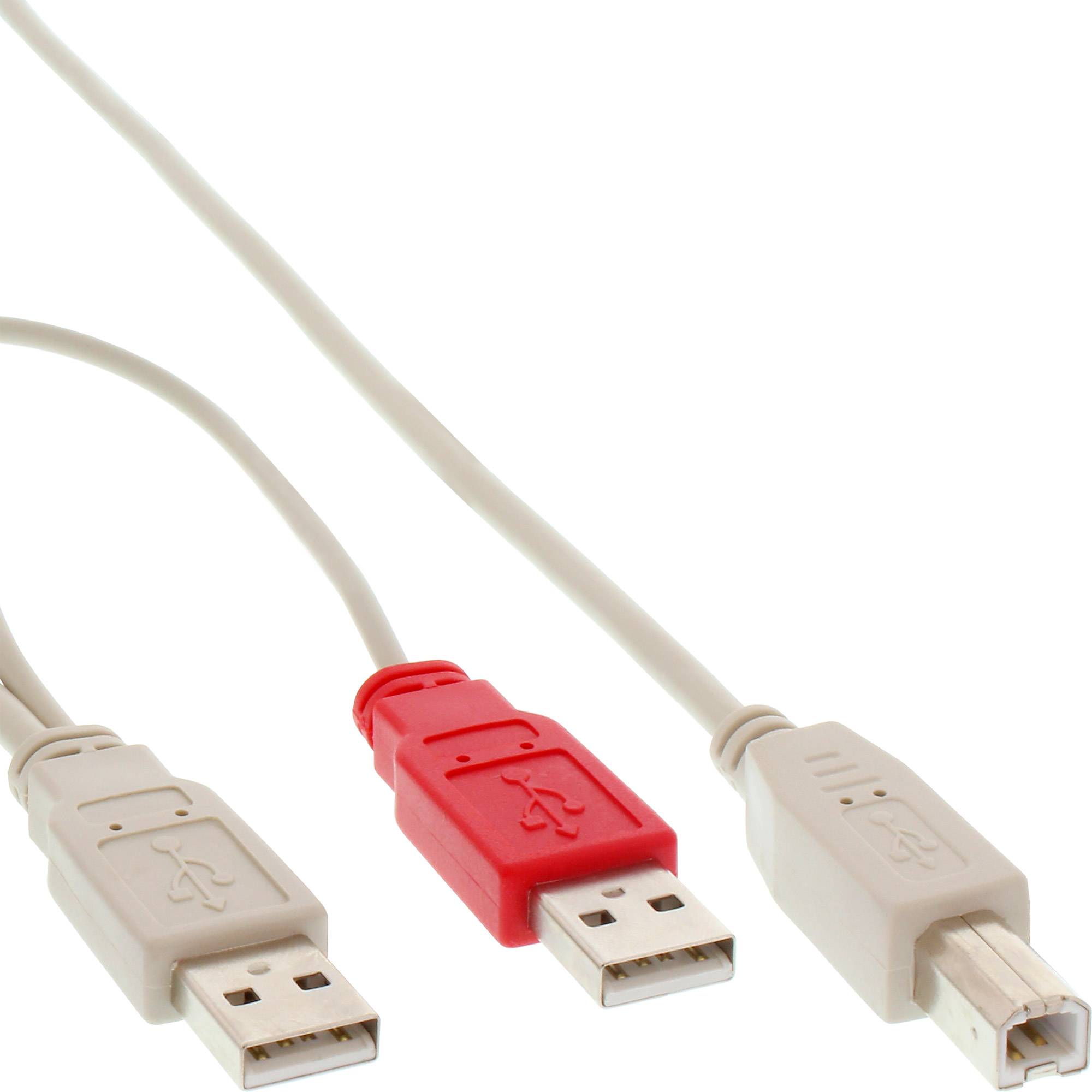 INLINE - USB 2.0 Y-Anschlußkabel - 2x Stecker A an Stecker B - 1,0m