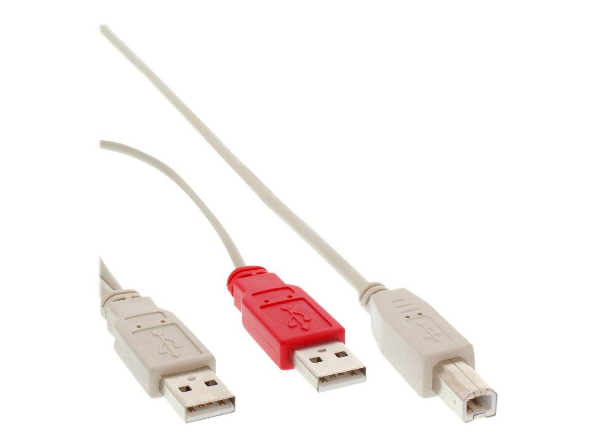 INLINE - USB 2.0 Y-Anschlußkabel - 2x Stecker A an Stecker B - 1,0m