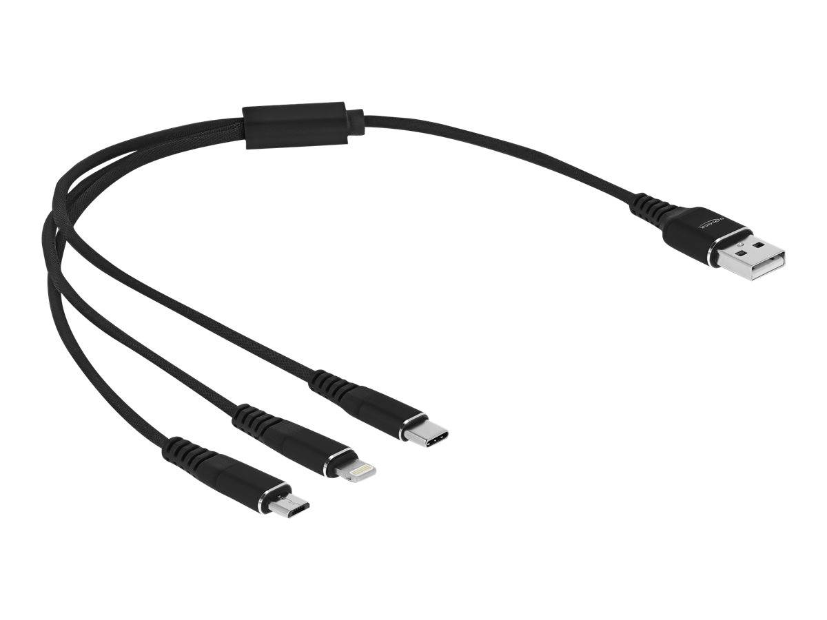 Delock - Lightning-Kabel, nur zum Aufladen - USB männlich zu Micro-USB Typ B, Lightning, 24 pin USB-C männlich