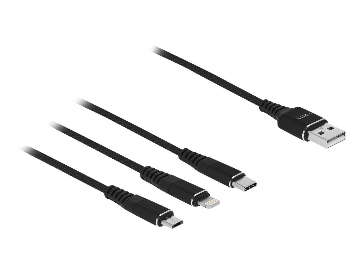 Delock - Lightning-Kabel, nur zum Aufladen - USB männlich zu Micro-USB Typ B, Lightning, 24 pin USB-C männlich