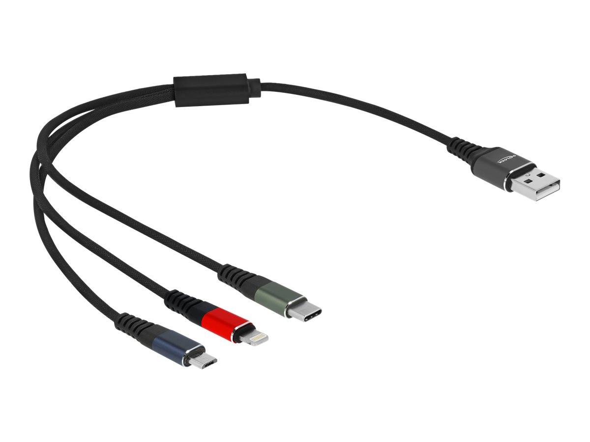 Delock - Lightning-Kabel, nur zum Aufladen - USB männlich zu Micro-USB Typ B, Lightning, 24 pin USB-C männlich