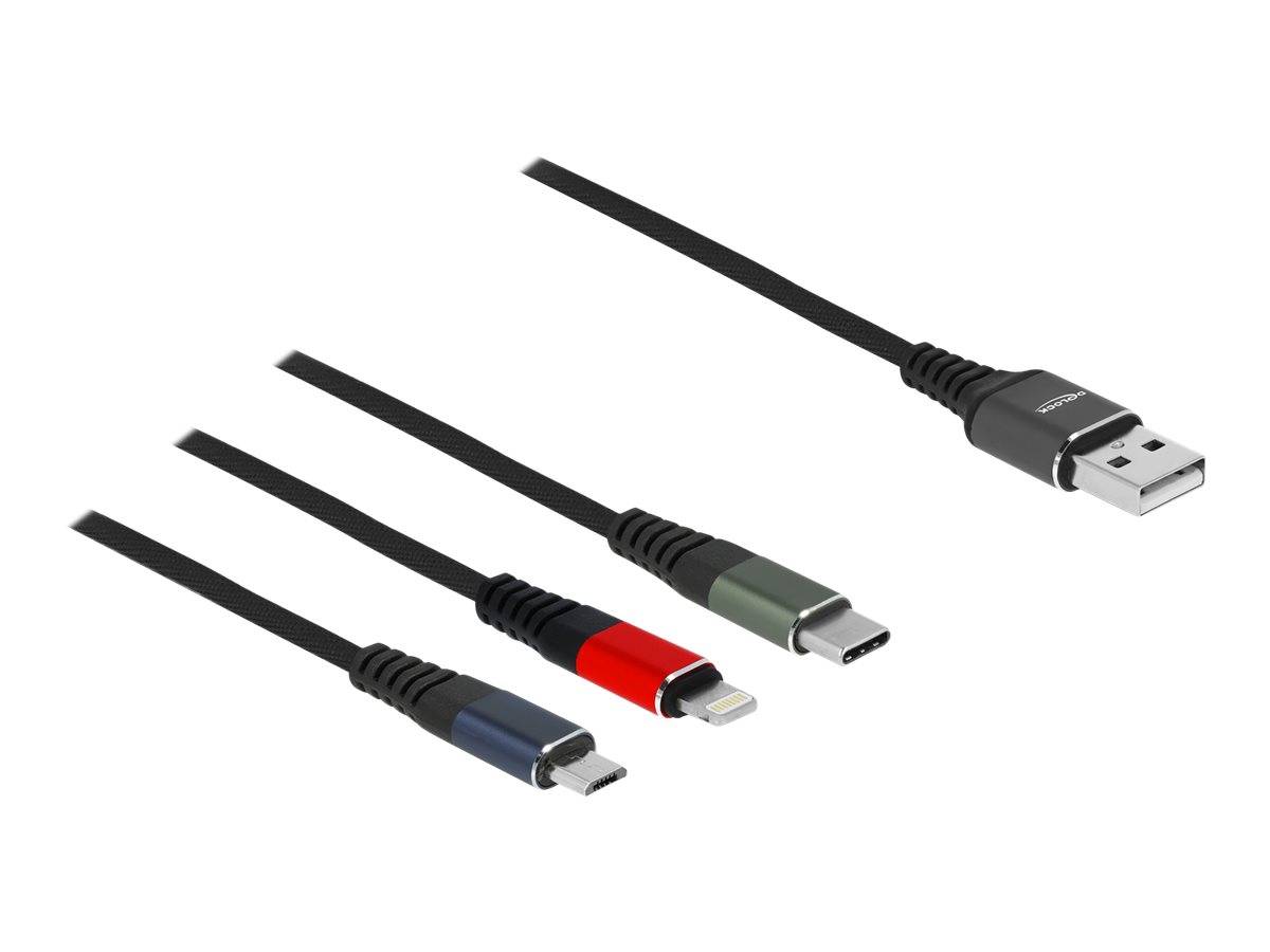 Delock - Lightning-Kabel, nur zum Aufladen - USB männlich zu Micro-USB Typ B, Lightning, 24 pin USB-C männlich