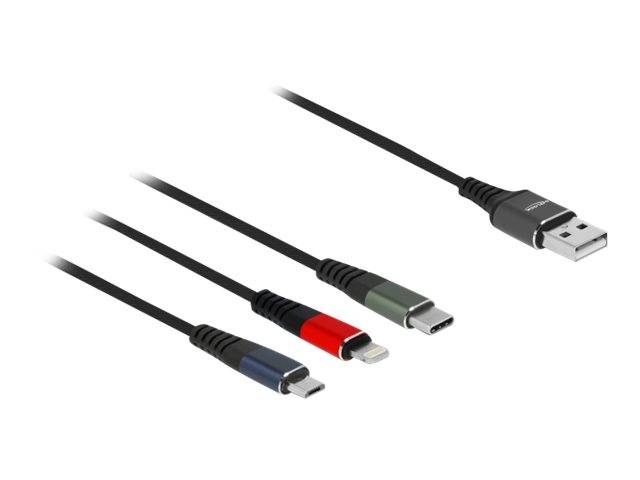Delock - Lightning-Kabel, nur zum Aufladen - USB männlich zu Micro-USB Typ B, Lightning, 24 pin USB-C männlich