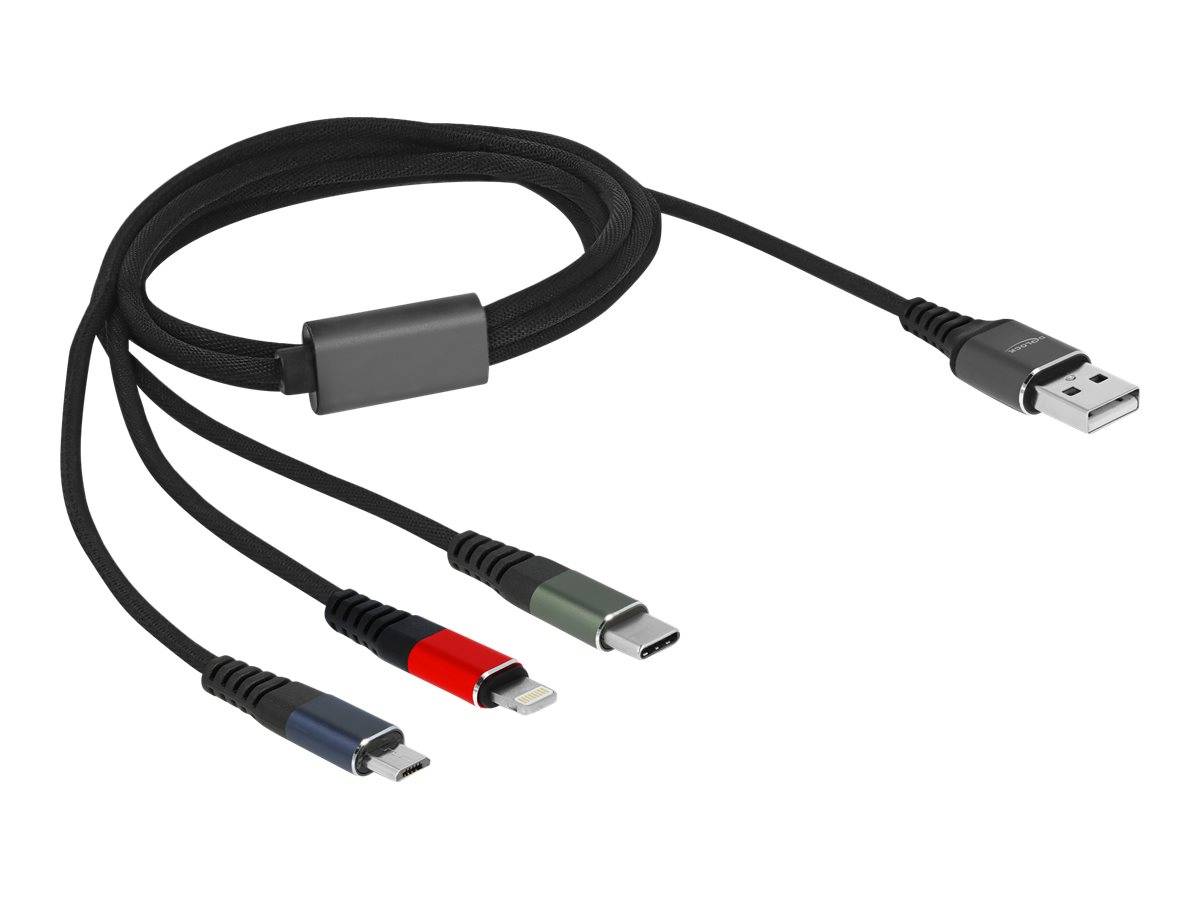 Delock - Lightning-Kabel, nur zum Aufladen - USB männlich zu Micro-USB Typ B, Lightning, 24 pin USB-C männlich