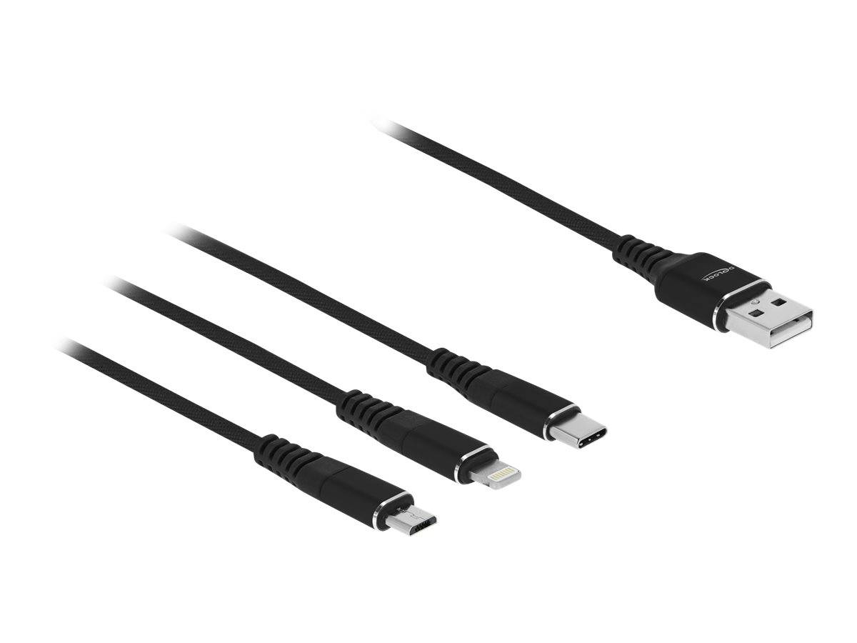Delock - Lightning-Kabel, nur zum Aufladen - USB männlich zu Micro-USB Typ B, Lightning, 24 pin USB-C männlich
