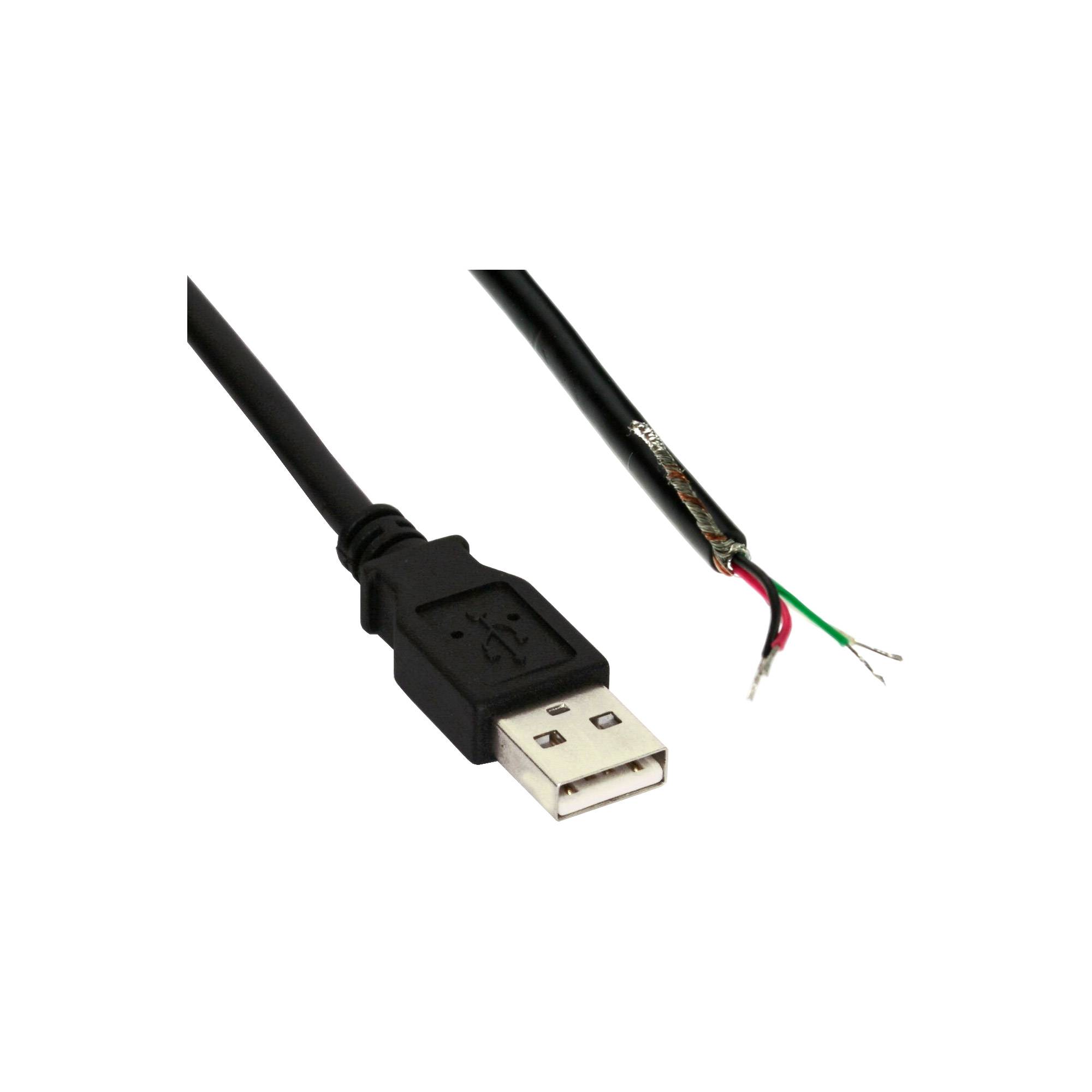 INLINE - USB 2.0 Kabel - A an offenes Ende - schwarz - 2m - bulk
