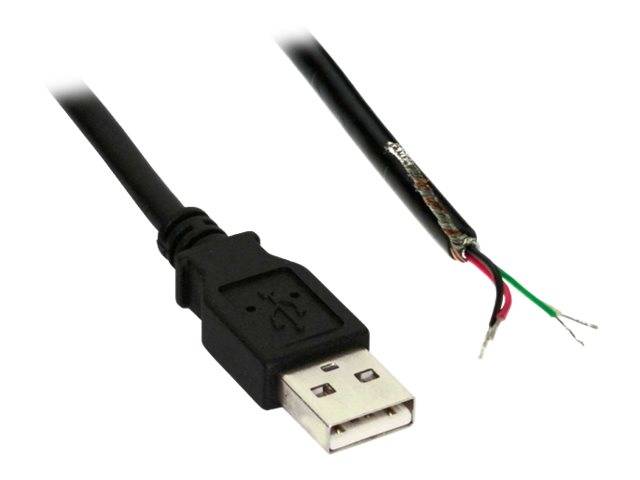 INLINE - USB 2.0 Kabel - A an offenes Ende - schwarz - 2m - bulk