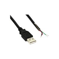 INLINE - USB 2.0 Kabel - A an offenes Ende - schwarz - 2m - bulk