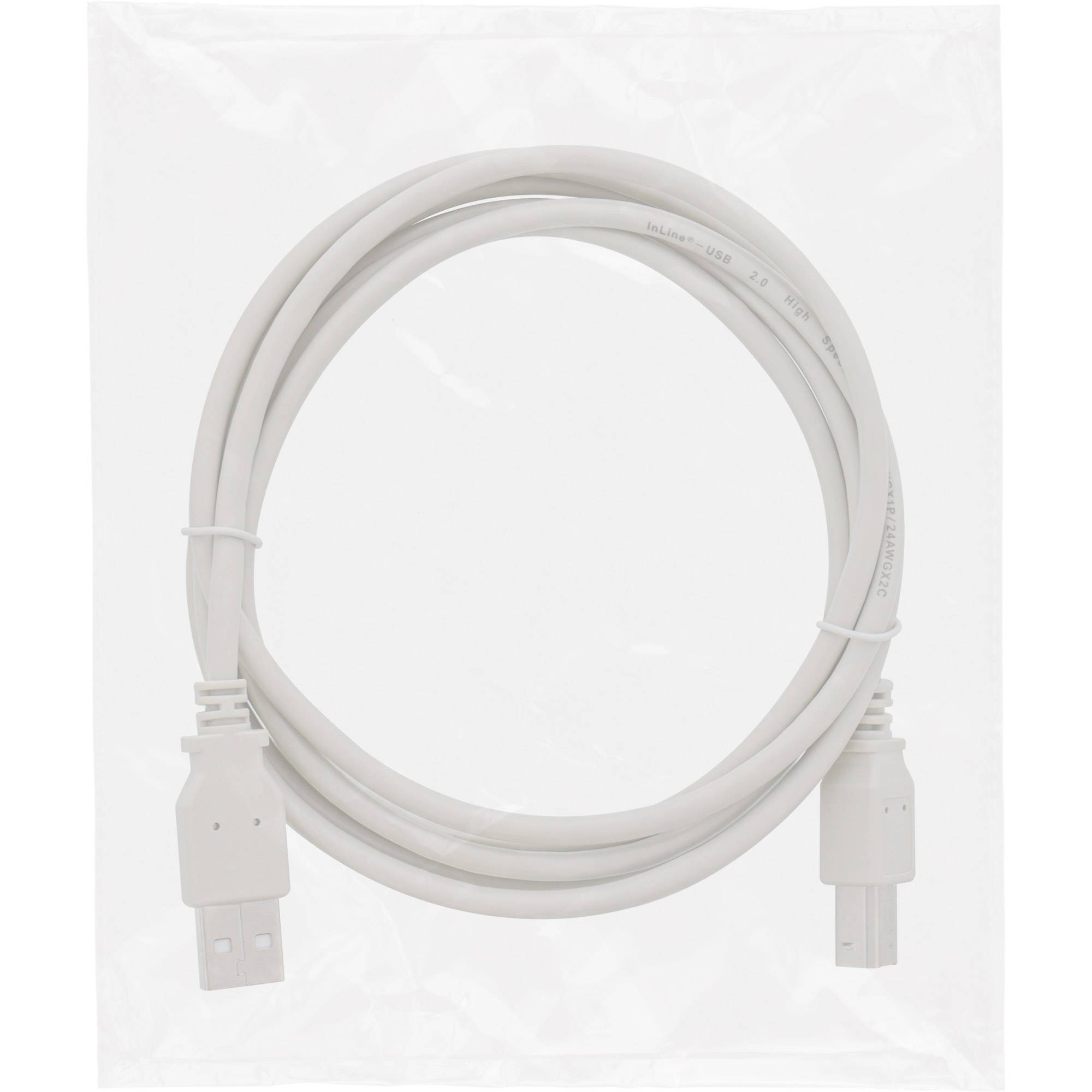 INLINE - USB 2.0 Kabel - A an B - beige - 1,8m - bulk